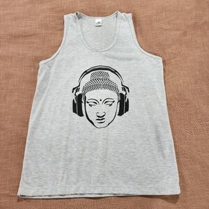 Men's or Unisex Buddha Wearing Headphones Graphic Tank Size Medium unbranded